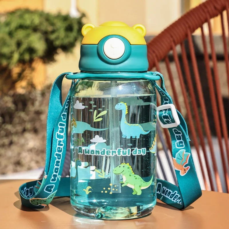 1PC Kids Water Sippy Cup Kids Water Bottle with Straw and Handle