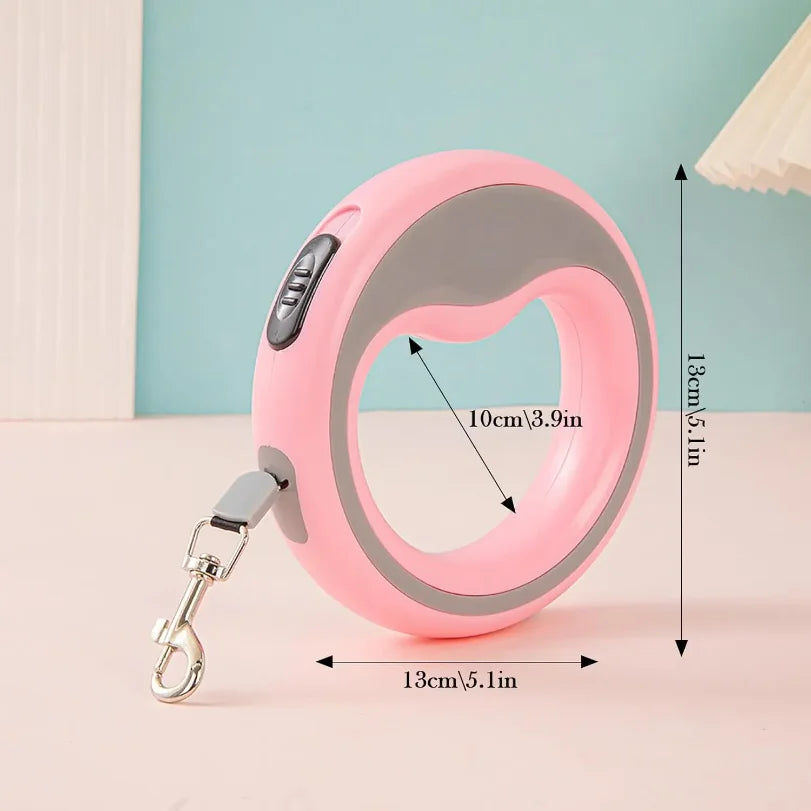 Retractable Dog Lead Heavy-Duty Extendable Dog Leads Strong Nylon Tape Leash One-Handed Brake  Lock Tangle-Free Design