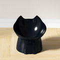 1pc WhiskerWare Elevated Cat Bowl, Anti-Tip Plastic Raised Pet Feeding Dish with Tilted Edge, Neck Protection