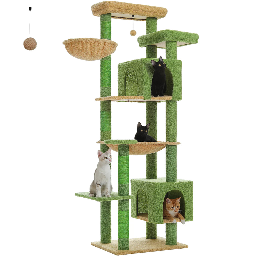 Large Cat Tree Tall Cat Tower for Indoor Cats Multi-Level Plush Cat Condo with Scratching Post