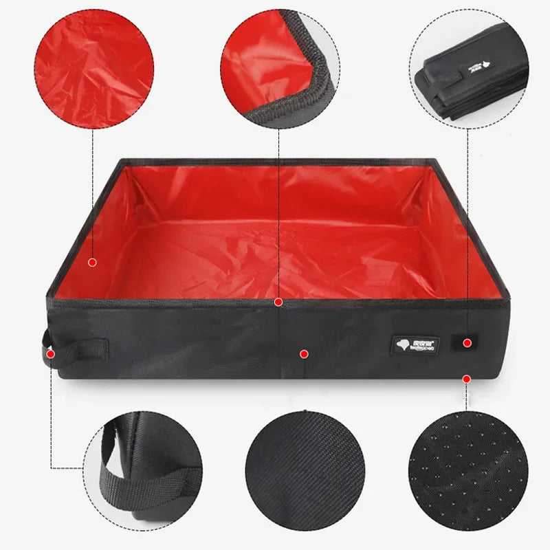 Portable Folding Travel Pet Litter Box Waterproof Outdoor Foldable Cat Litter Box