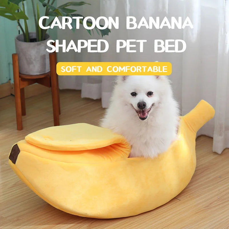Banana Cat Bed House Funny Cute Cozy Cat Beds Warm Durable Portable Pet Basket Multicolor