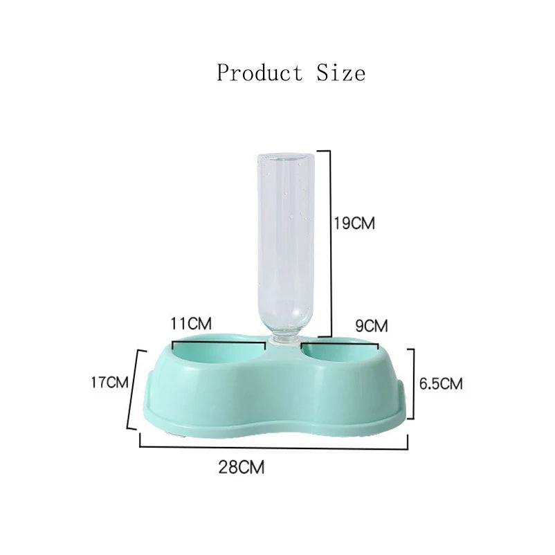 Pet Automatic Feeder Water Dispenser Dog Cat Food Bowl Raised Stand Double Dish Bowls for Cats Dogs