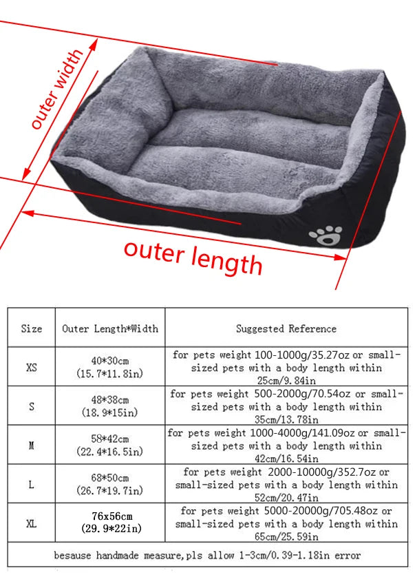 Cat Dog Bed Plush Sleeping Bed for Large, Medium and Small Dogs, Non-Slip and Bite-Resistant
