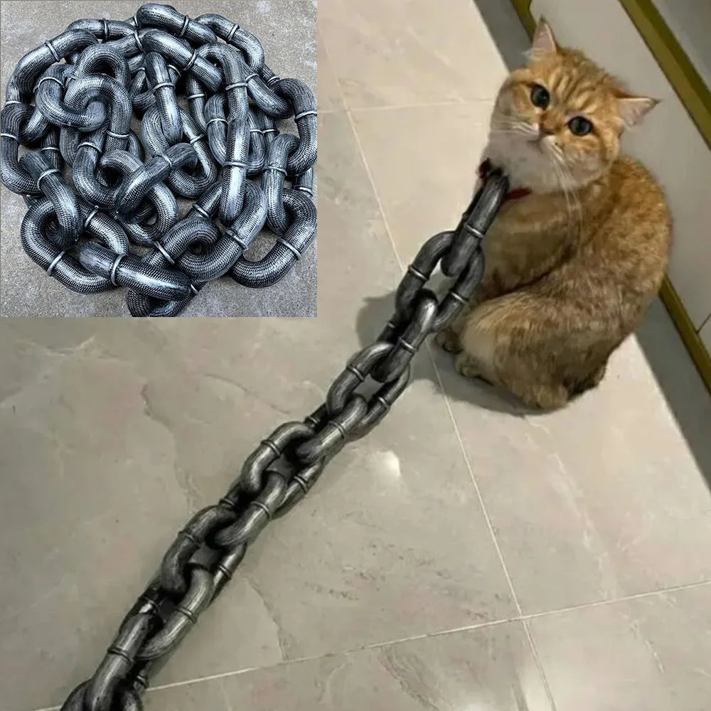 Funny Plastic Simulation Iron Chain For Small Dogs Cats Dog Leads Lightweight Huge Dog Leash