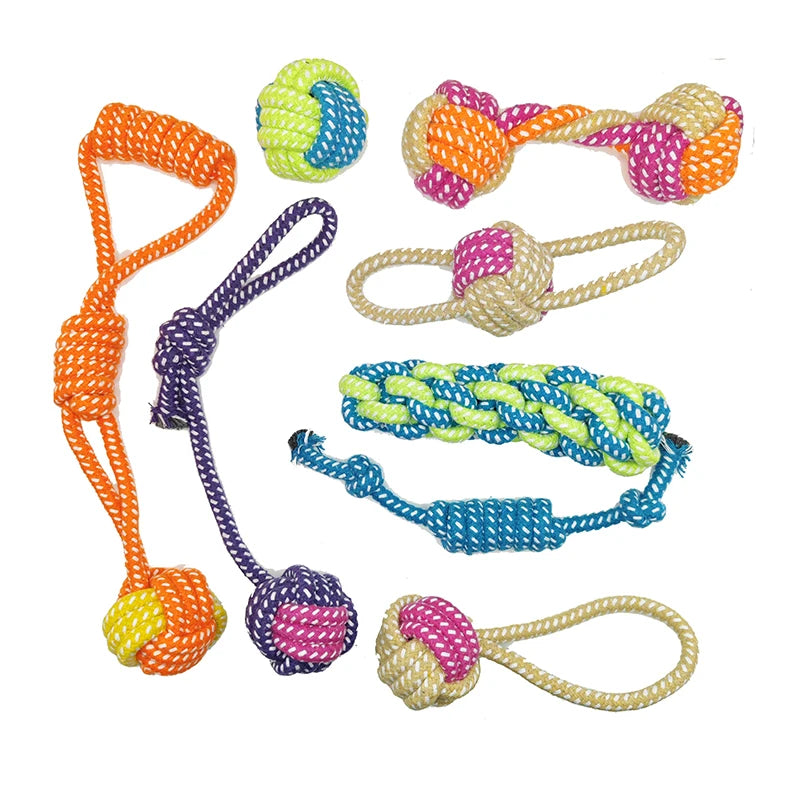 Interactive Cotton Rope Mini Toys Ball for Dogs Accessories Toothbrush Chew Toy for Large Small Dogs