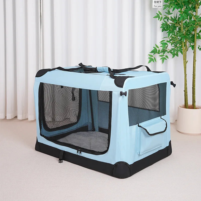 Foldable Portable Car Pet Cage Multifunctional for Large Dogs Cats Travel Outdoor