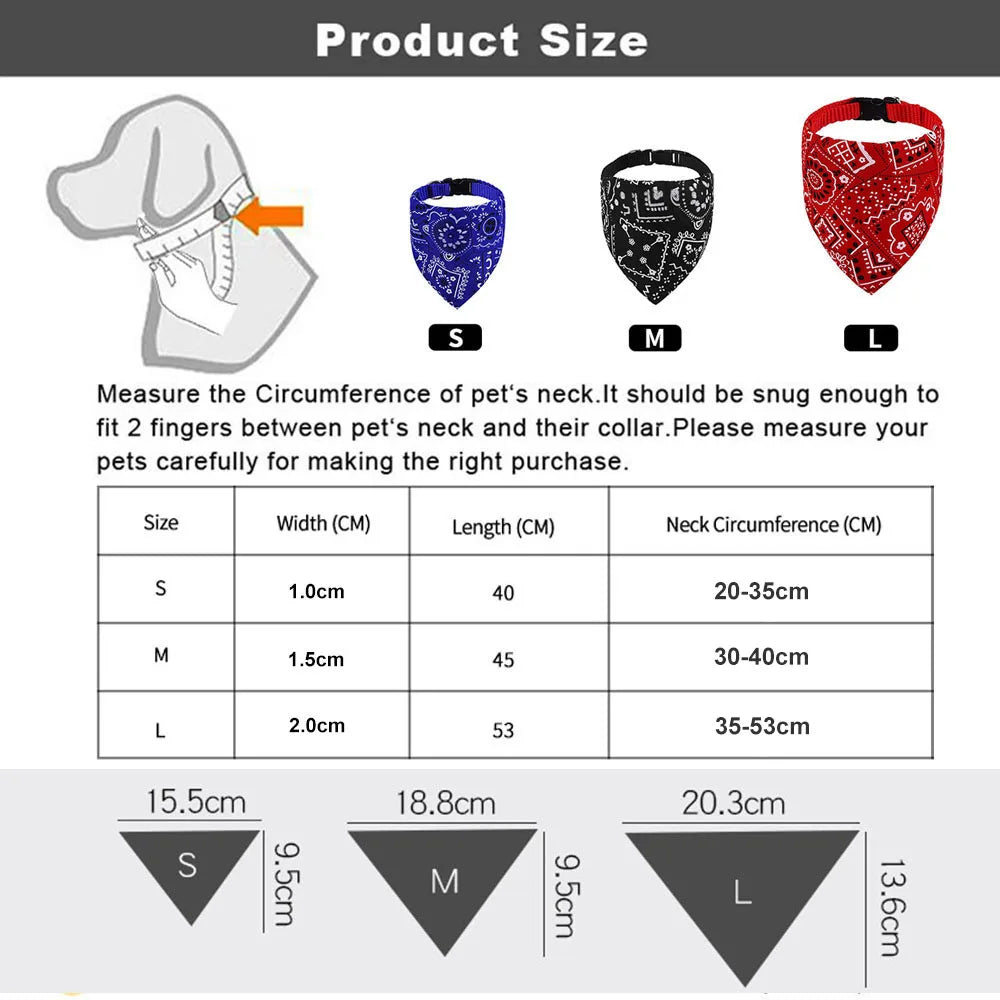 Dog Collar Bandana Scarf Collar Adjustable Dog Bandanas Collar Cat Neckerchief