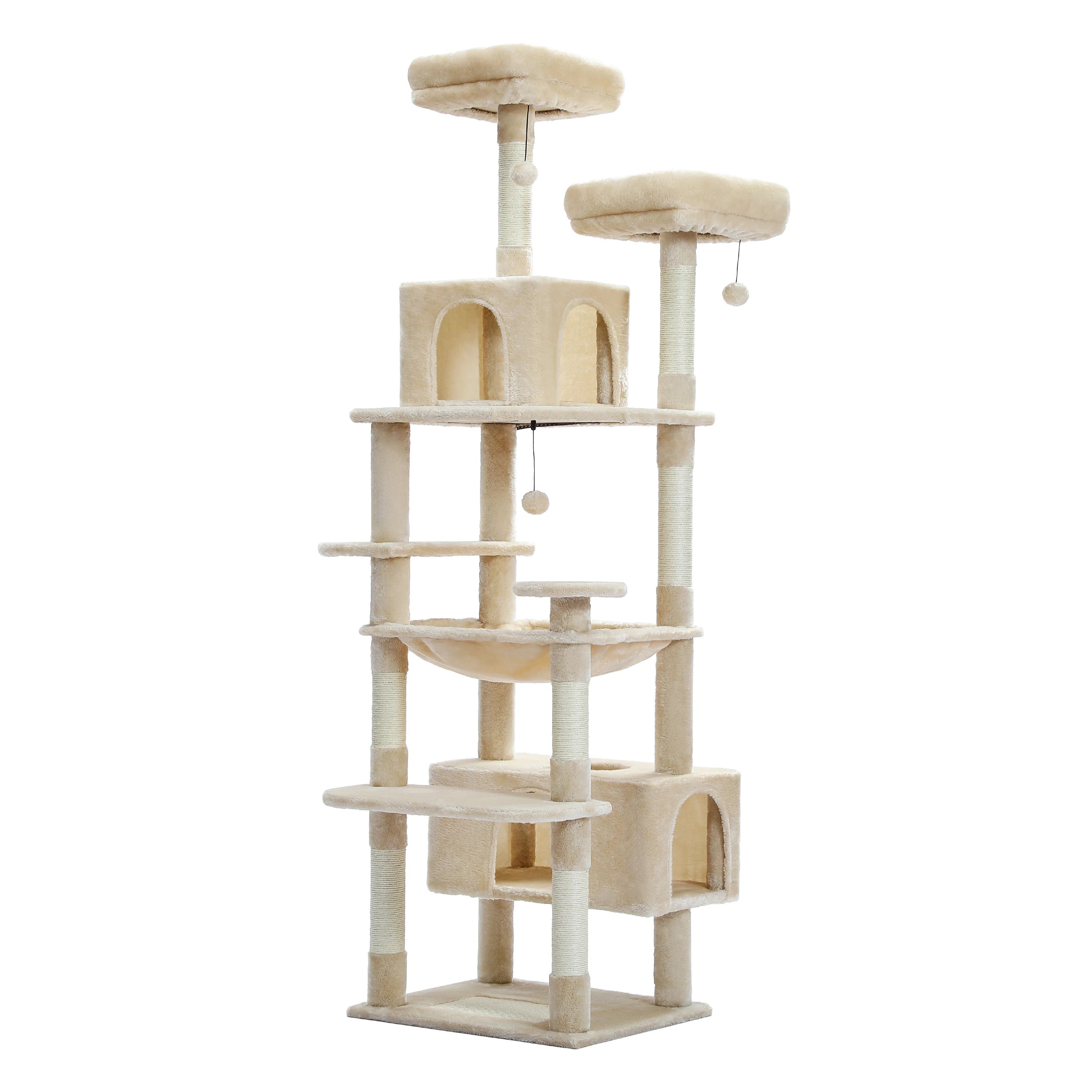 Large Cat Tree Tall Cat Tower for Indoor Cats Multi-Level Plush Cat Condo with Scratching Post