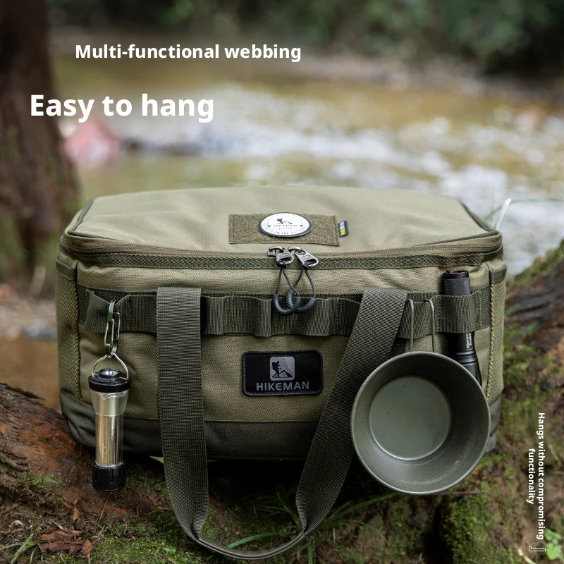 Hikeman Outdoor camping equipment storage bag large capacity portable, shockproof gas canisters cassette stoves and tools