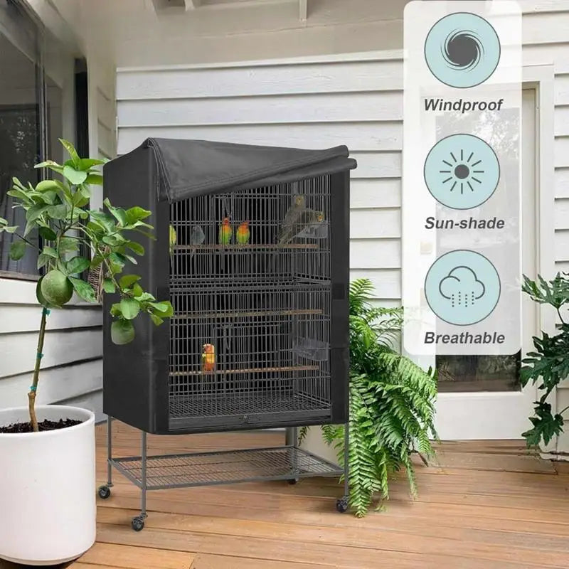 Bird Cage Cover Waterproof Dustproof Oxford Cloth Cage Cover Protective Bird Cage Two Handle Top Design Adjustable