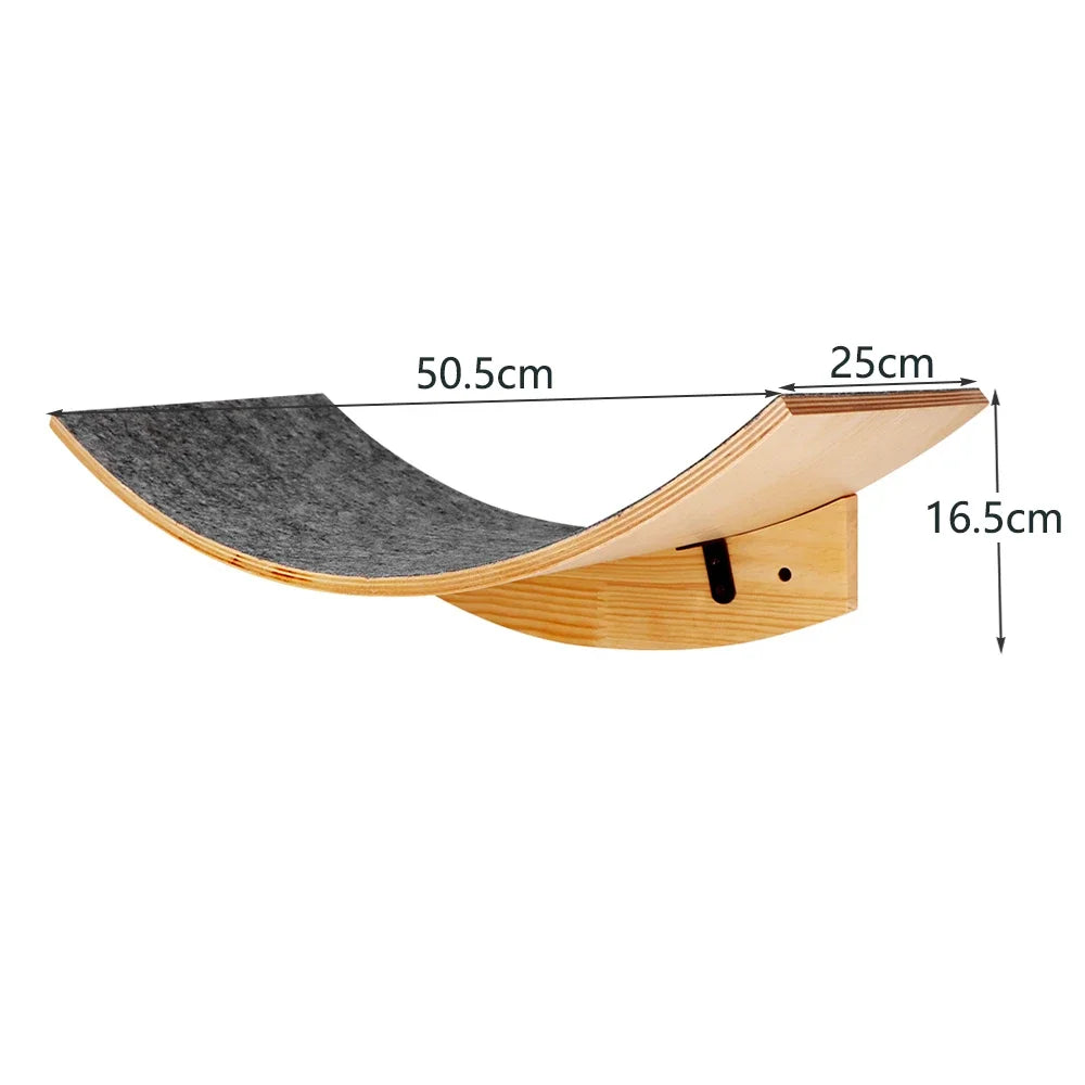 Wall Mounted Cat Tree Wooden Shelves Scratching Posts Cat tower Hammock