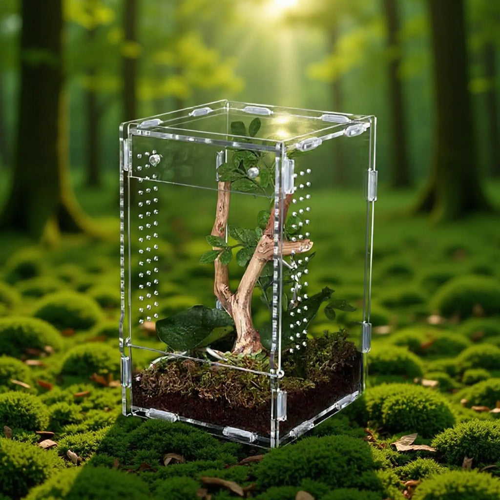 Reptile Enclosure Front Opening Escape Proof Habitat Acrylic Observation Home